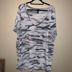 Torrid size 4 grey burnout camo top. Plus size 26